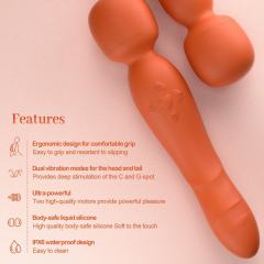 9.06" Orange Rechargeable Silicone App-Controlled Vibrator – 10 Vibrating Modes Curved G-Spot Design with Remote App Control