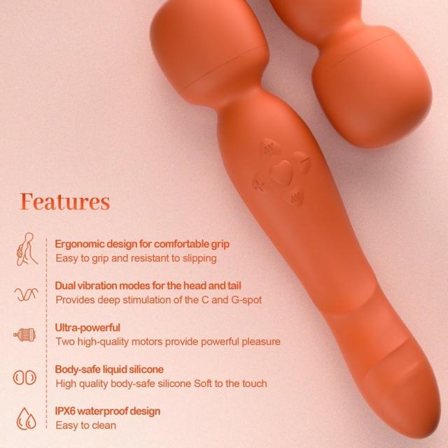9.06" Orange Rechargeable Silicone App-Controlled Vibrator – 10 Vibrating Modes Curved G-Spot Design with Remote App Control