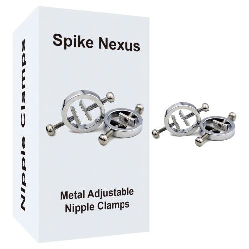 Silver Metal Adjustable Nipple Clamps – Screw Tightening BDSM Nipple Clamp Set (2 Pieces)