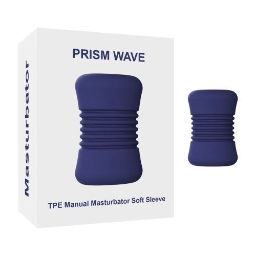 3.43" Blue TPE Manual Masturbator – Soft Sleeve, Waterproof