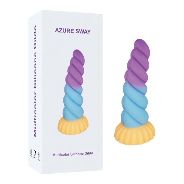 Customizable 8.27'' Multicolor Twisted Silicone Dildo