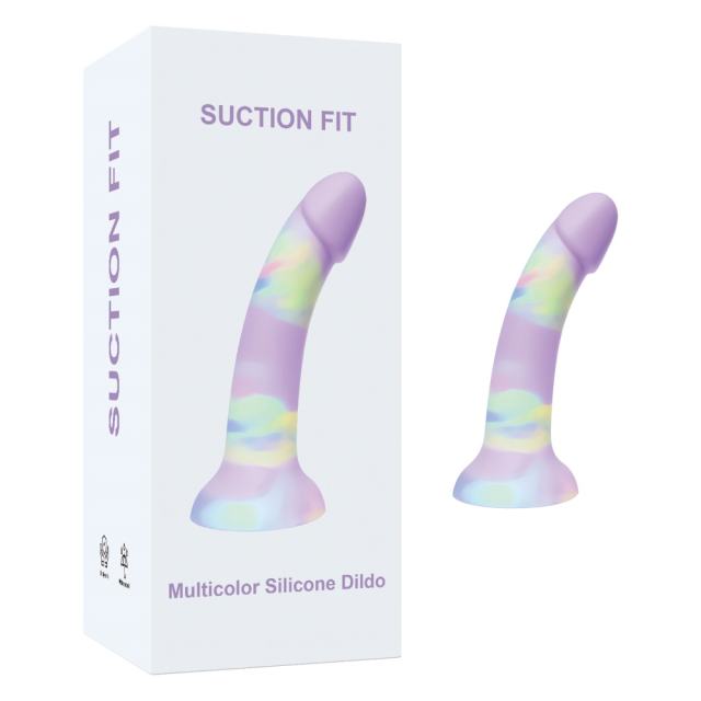 6.70 Inch Multicolor Silicone Dildo with Suction Cup – Strap-On Compatible
