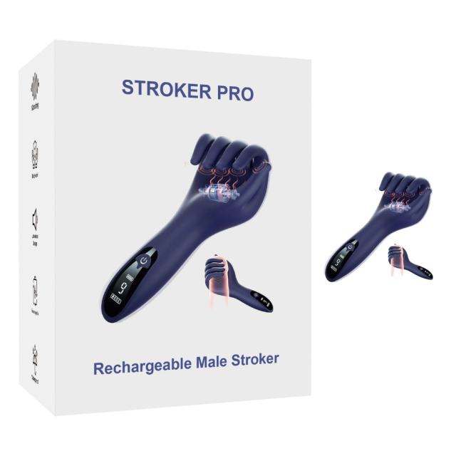 Customizable Futuristic Hand-Shaped Male Vibrator – 9-Speed Stroker with Digital Display, Magnetic Charging, Waterproof