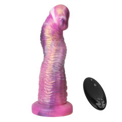 8.27" Multicolor Rechargeable Remote Control Silicone Vibrating Fantasy Dildo – 8 Vibrating Modes with Suction Base