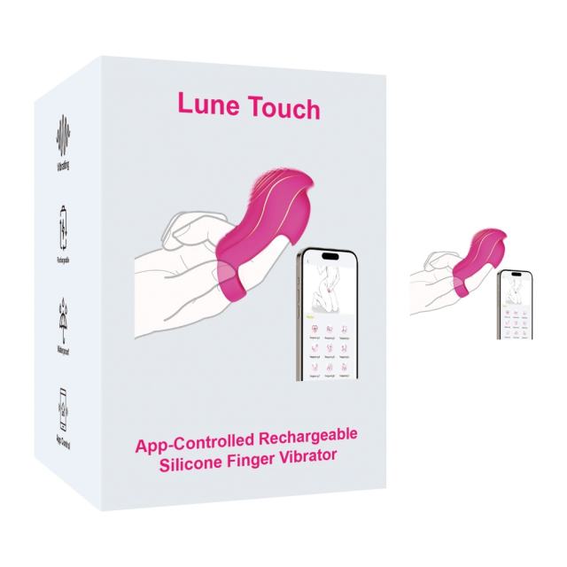 9-Speed Magenta App-Controlled Rechargeable Silicone Finger Vibrator with USB Magnetic Charging