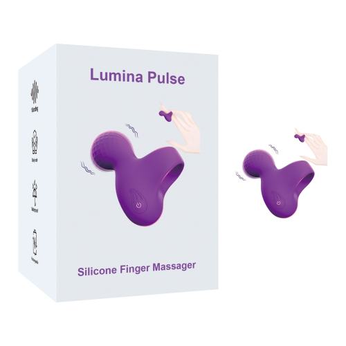 9 Vibrating Modes Purple Rechargeable Silicone Finger Massager