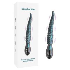 Customizable 9-Speed Multicolor Rechargeable 10.7" Silicone Vibrating Realistic Monster G-Spot Dildos with LED Display