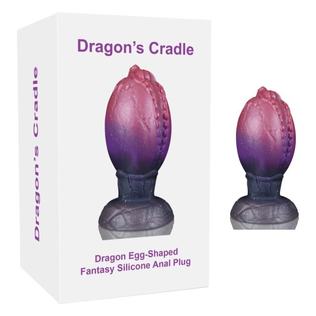 5.32’’ Multicolor Fantasy Silicone Egg-Shaped Anal Plug – Textured Design