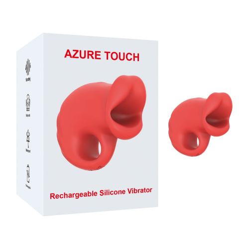 10 Modes Red Rechargeable Waterproof Silicone Vibrator with Tongue-Licking Function