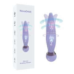 6.30'' 7-Mode Waterproof Rechargeable Silicone Purple 360° Rotating Vibrator