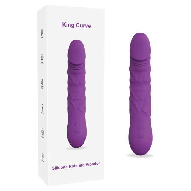 8.94'' Waterproof Rechargeable Silicone Purple Rotating Vibrator – 9 Vibration + 3 Rotation Modes