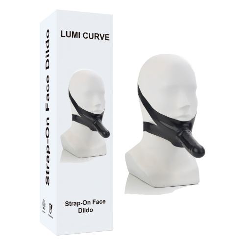 5.91" Black Strap-On Face Dildo – Waterproof, Non-Powered
