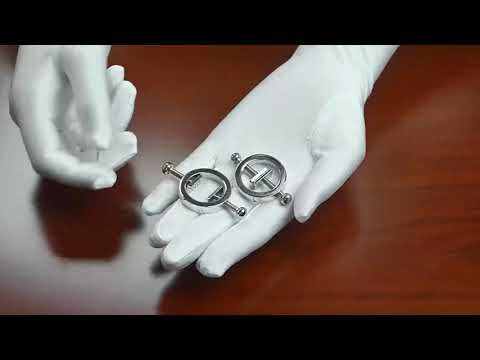 Customizable Silver Metal Adjustable Nipple Clamps – Screw Tightening BDSM Nipple Clamp Set (2 Pieces)