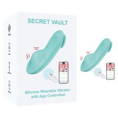 9-Speed Cyan App-Controlled Wearable Panty Vibrator with Dual Remote Function & Magnetic USB Charging