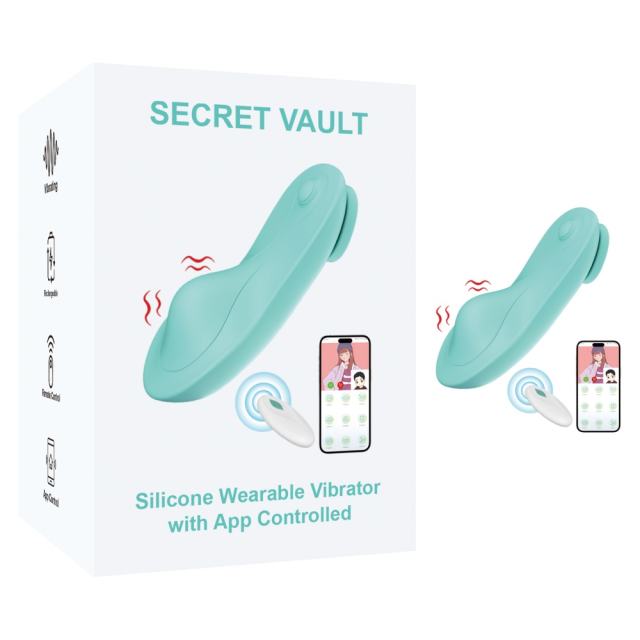 9-Speed Cyan App-Controlled Wearable Panty Vibrator with Dual Remote Function & Magnetic USB Charging
