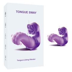 10-Speed Purple Rechargeable Silicone Vibrating Massager with Tongue-Licking