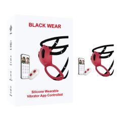 Customizable 9-Mode APP-Controlled Red Silicone Rechargeable Wearable Panty Vibrator