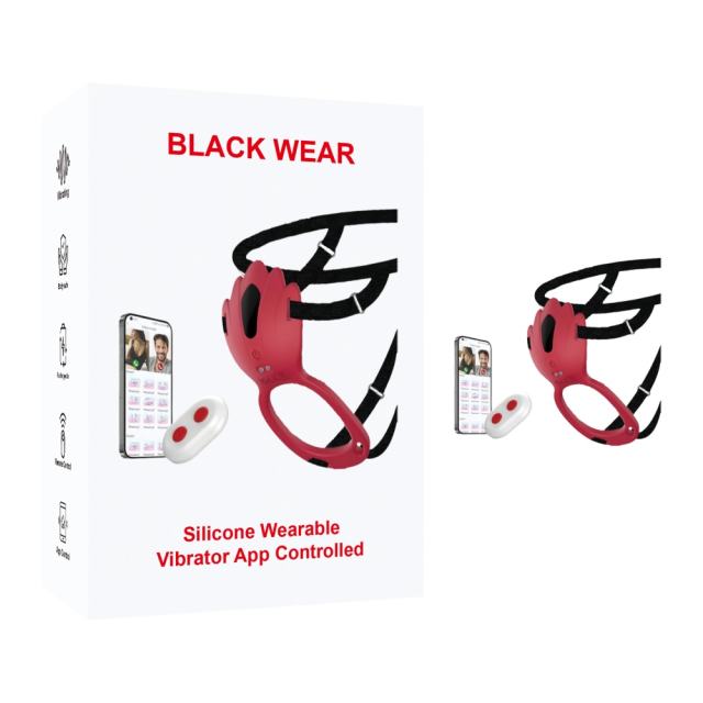 Customizable 9-Mode APP-Controlled Red Silicone Rechargeable Wearable Panty Vibrator