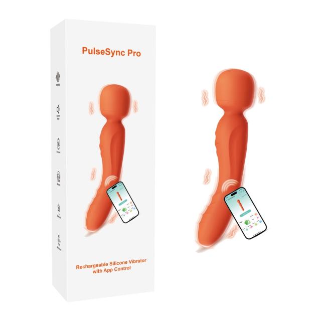 9.06" Orange Rechargeable Silicone App-Controlled Vibrator – 10 Vibrating Modes Curved G-Spot Design with Remote App Control