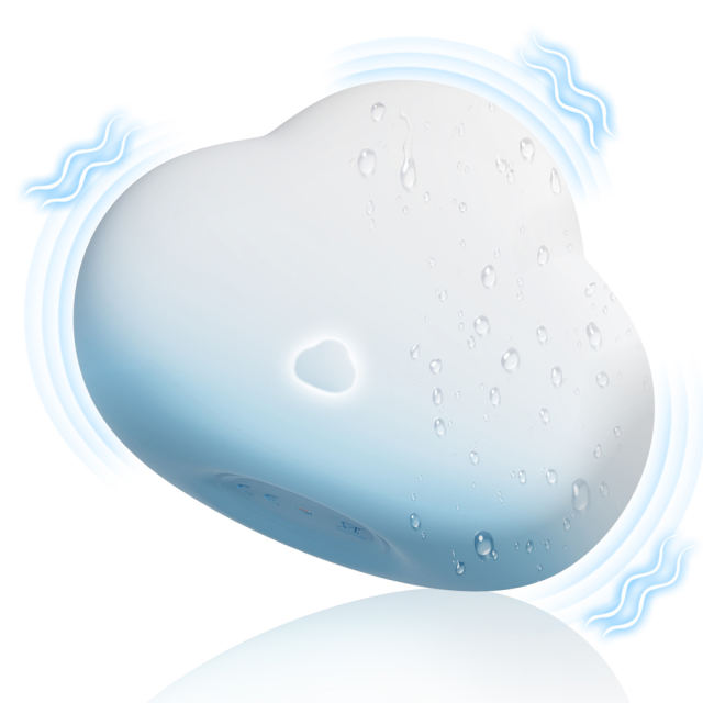 10 Vibrating Modes Blue &amp; White Rechargeable Waterproof Air-Squeeze Vibrating Silicone Massager