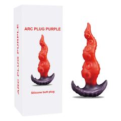 7.88'' Red and Purple Big Fantasy Monster Silicone Dildo and Butt Plug