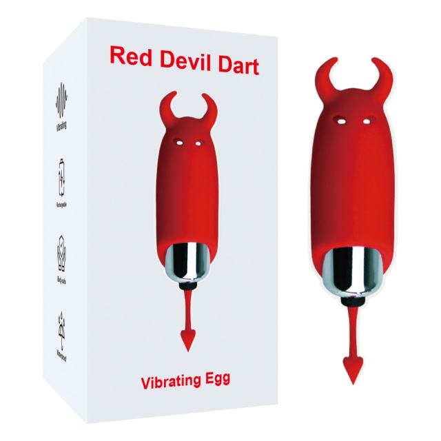 Customizable Red Devil-Themed Single-Speed Silicone Bullet Vibrator