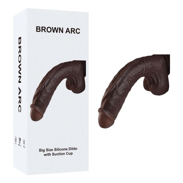 Customizable 10.84'' Deep Brown Silicone Dildo with Strong Suction Cup