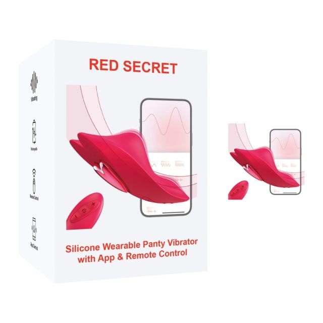 Customizable 10-Speed Red Vibrating Panty with App &amp; Remote Control
