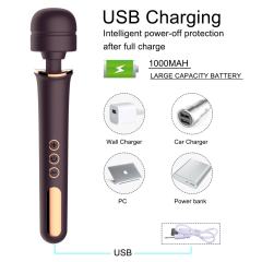 13.00" Dark Purple Rechargeable Silicone Wand Massager – 10 Vibrating Modes Powerful Full-Body Stimulation