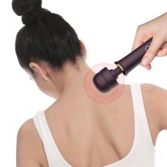 13.00" Dark Purple Rechargeable Silicone Wand Massager – 10 Vibrating Modes Powerful Full-Body Stimulation