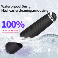 7.88" Black Rechargeable Silicone App-Controlled Wand Vibrator – 20 Vibrating Modes with Click Stimulation Head