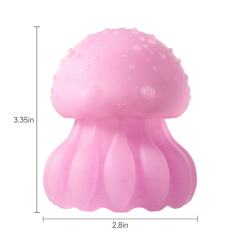 Pink Rechargeable Silicone Tongue Licking Vibrator – 10 Vibrating + 10 Licking + 7 Light Modes Cute Jellyfish Design