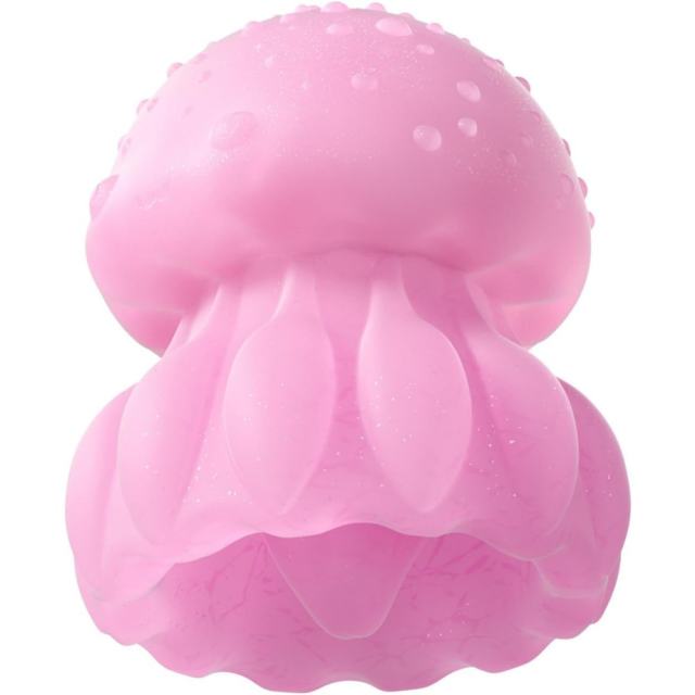 Pink Rechargeable Silicone Tongue Licking Vibrator – 10 Vibrating + 10 Licking + 7 Light Modes Cute Jellyfish Design