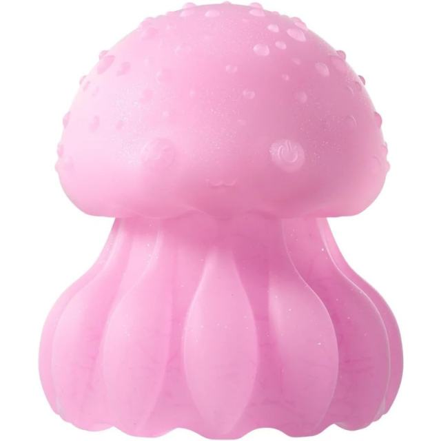 Pink Rechargeable Silicone Tongue Licking Vibrator – 10 Vibrating + 10 Licking + 7 Light Modes Cute Jellyfish Design