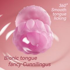 Pink Rechargeable Silicone Tongue Licking Vibrator – 10 Vibrating + 10 Licking + 7 Light Modes Cute Jellyfish Design