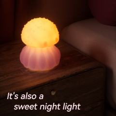 Pink Rechargeable Silicone Tongue Licking Vibrator – 10 Vibrating + 10 Licking + 7 Light Modes Cute Jellyfish Design