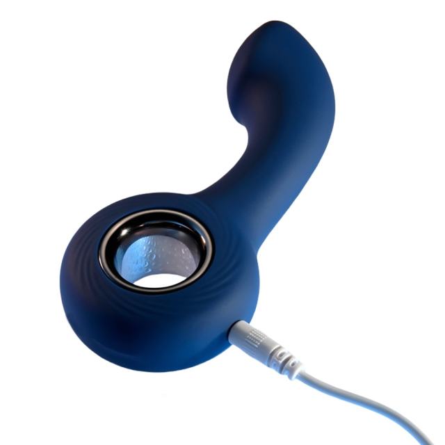 12-Mode Curved Vibrating Black Silicone Butt Plug