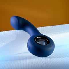 12-Mode Curved Vibrating Black Silicone Butt Plug