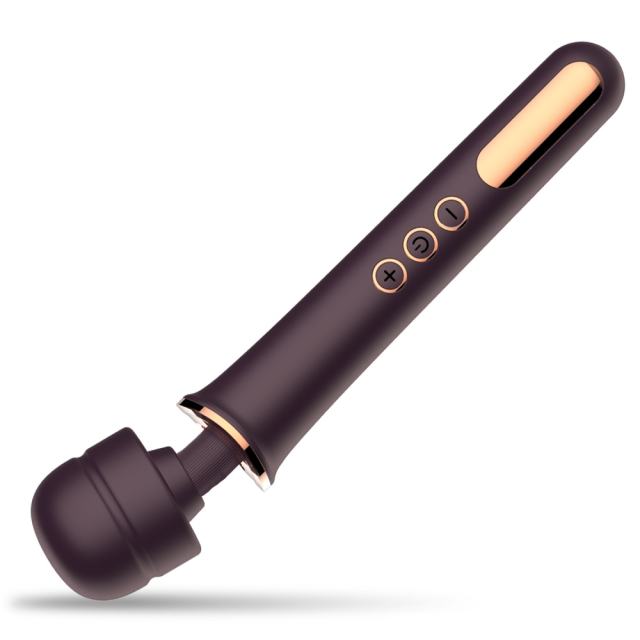 13.00" Dark Purple Rechargeable Silicone Wand Massager – 10 Vibrating Modes Powerful Full-Body Stimulation