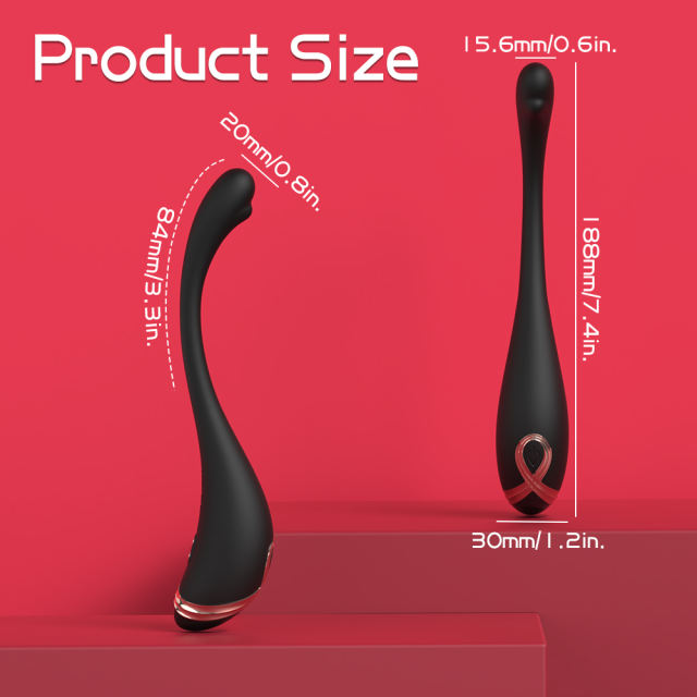 7.49" Black Rechargeable Silicone G-Spot Vibrator – 9 Vibrating Modes Slim Precision Design