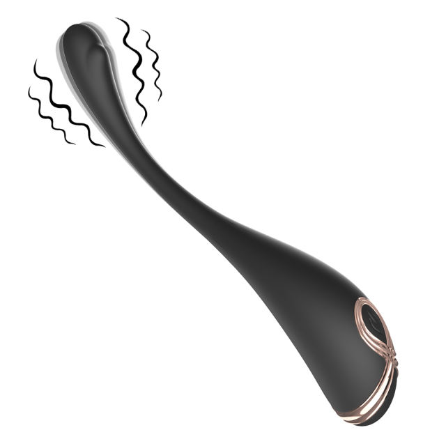 7.49" Black Rechargeable Silicone G-Spot Vibrator – 9 Vibrating Modes Slim Precision Design