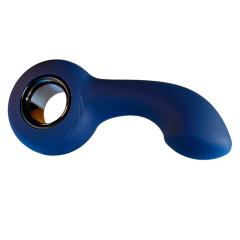 12-Mode Curved Vibrating Black Silicone Butt Plug