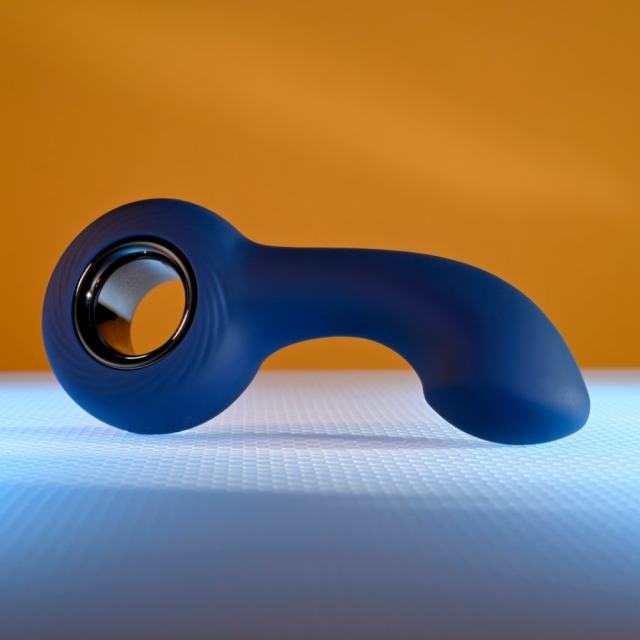 12-Mode Curved Vibrating Black Silicone Butt Plug