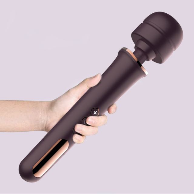 13.00" Dark Purple Rechargeable Silicone Wand Massager – 10 Vibrating Modes Powerful Full-Body Stimulation