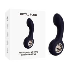 12-Mode Curved Vibrating Black Silicone Butt Plug