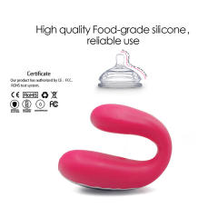 Red Rechargeable Silicone Vibrator – 5 Vibrating Modes U-Shaped Design