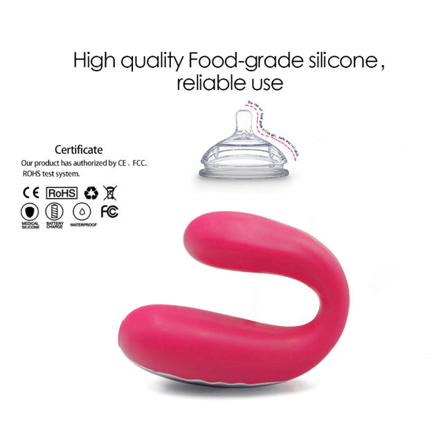 Red Rechargeable Silicone Vibrator – 5 Vibrating Modes U-Shaped Design