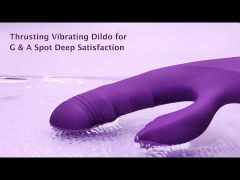 8.47'' Purple  Waterproof Rechargeable Silicone Thrusting Rabbit Vibrator – 10 Modes and Dual-Stimulation