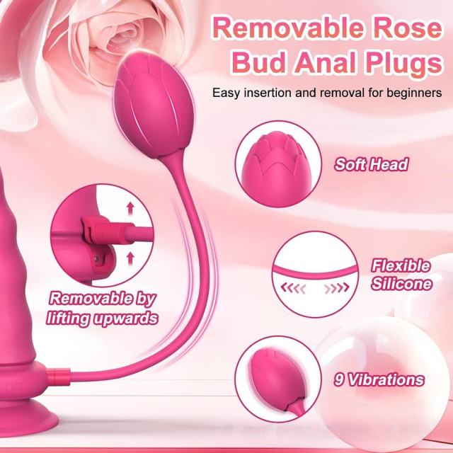 8.27" Magenta Rechargeable Silicone App-Controlled Strap-On Vibrator – 9 Vibrating Modes Wearable Panty Design for Couples