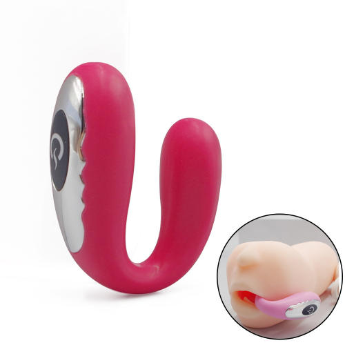Red Rechargeable Silicone Vibrator – 5 Vibrating Modes U-Shaped Design